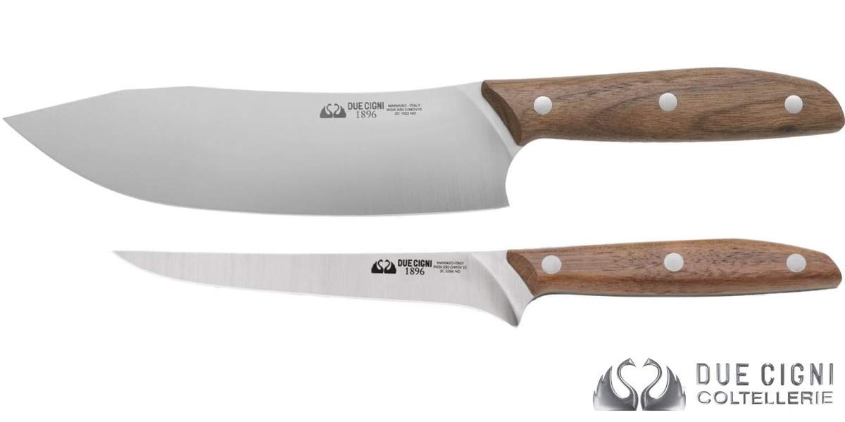 Set 2 coltelli Due Cigni Linea 1896 in noce - immagine 3