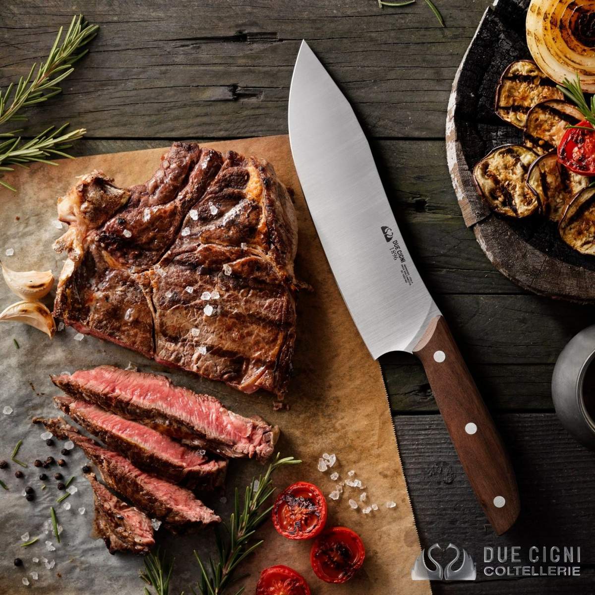 Set 2 coltelli Due Cigni Linea 1896 in noce - immagine 4