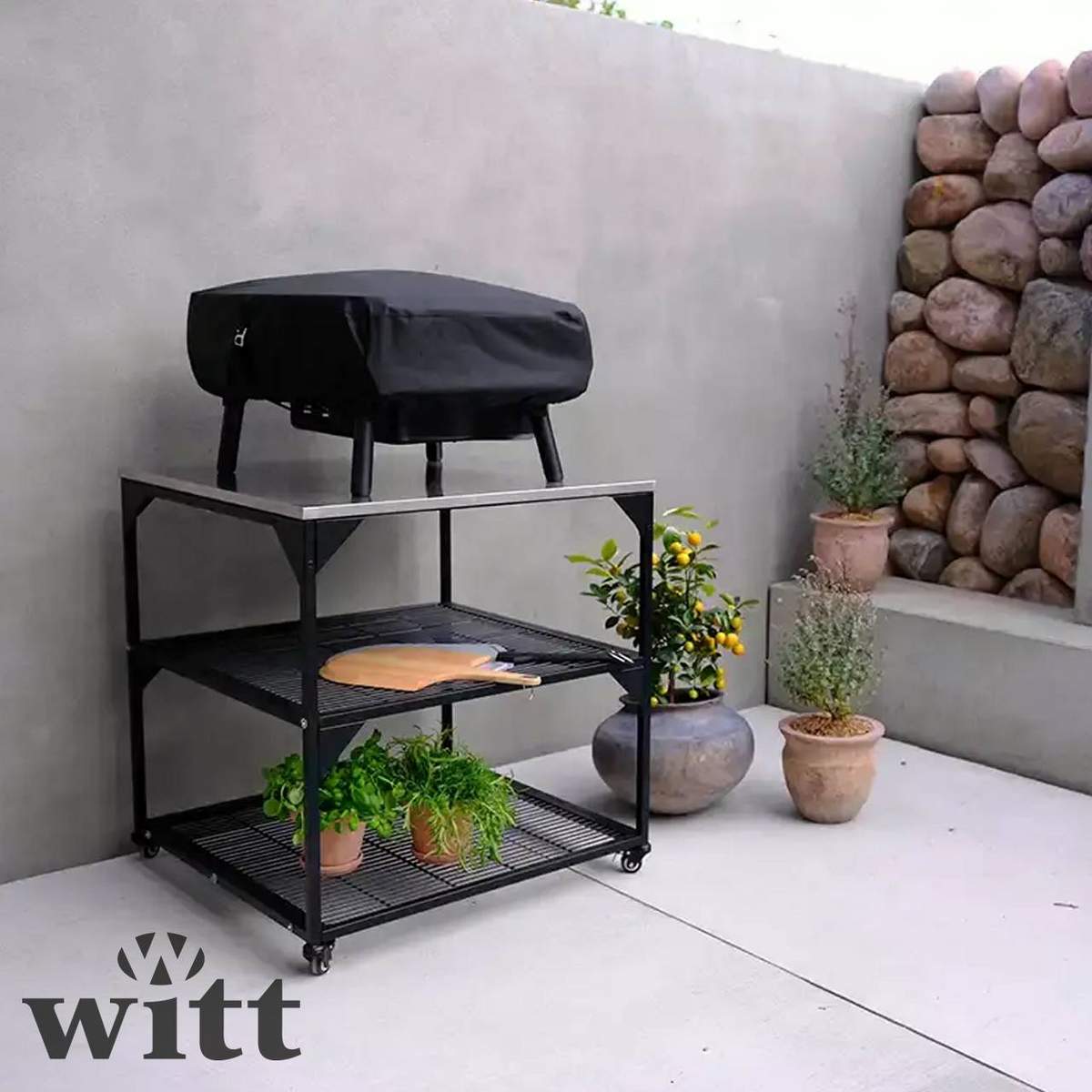 Set forno pizza Etna Rotante 2.0 Witt + pala in alluminio + copertura + rotella Witt - immagine 7