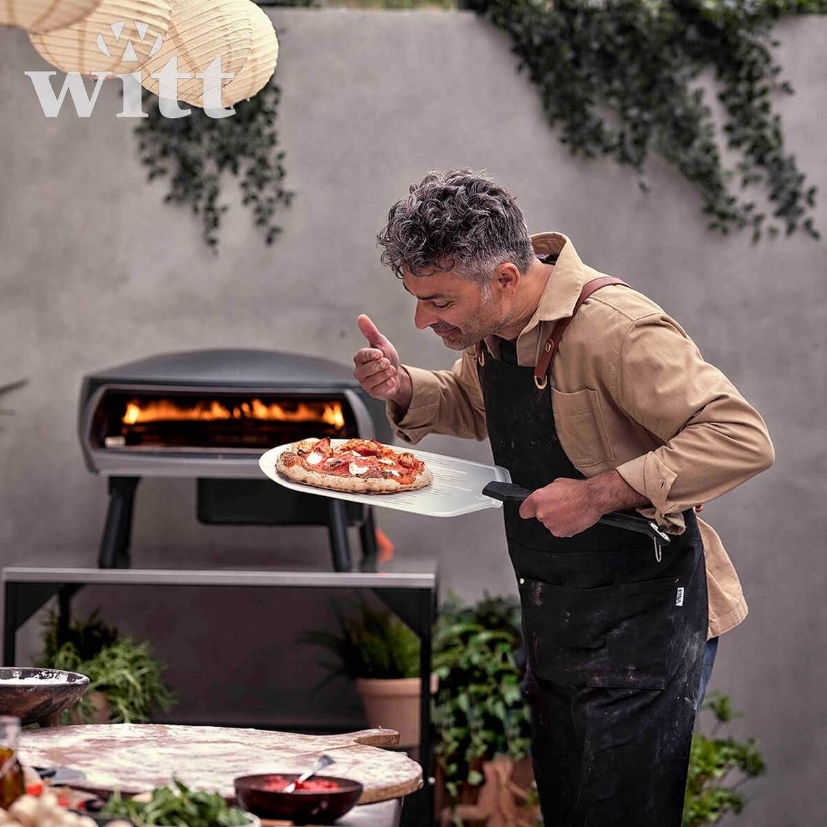 Kit forno pizza Etna Fermo Witt Nero + pala forata in alluminio e giro pizza Witt - immagine 5