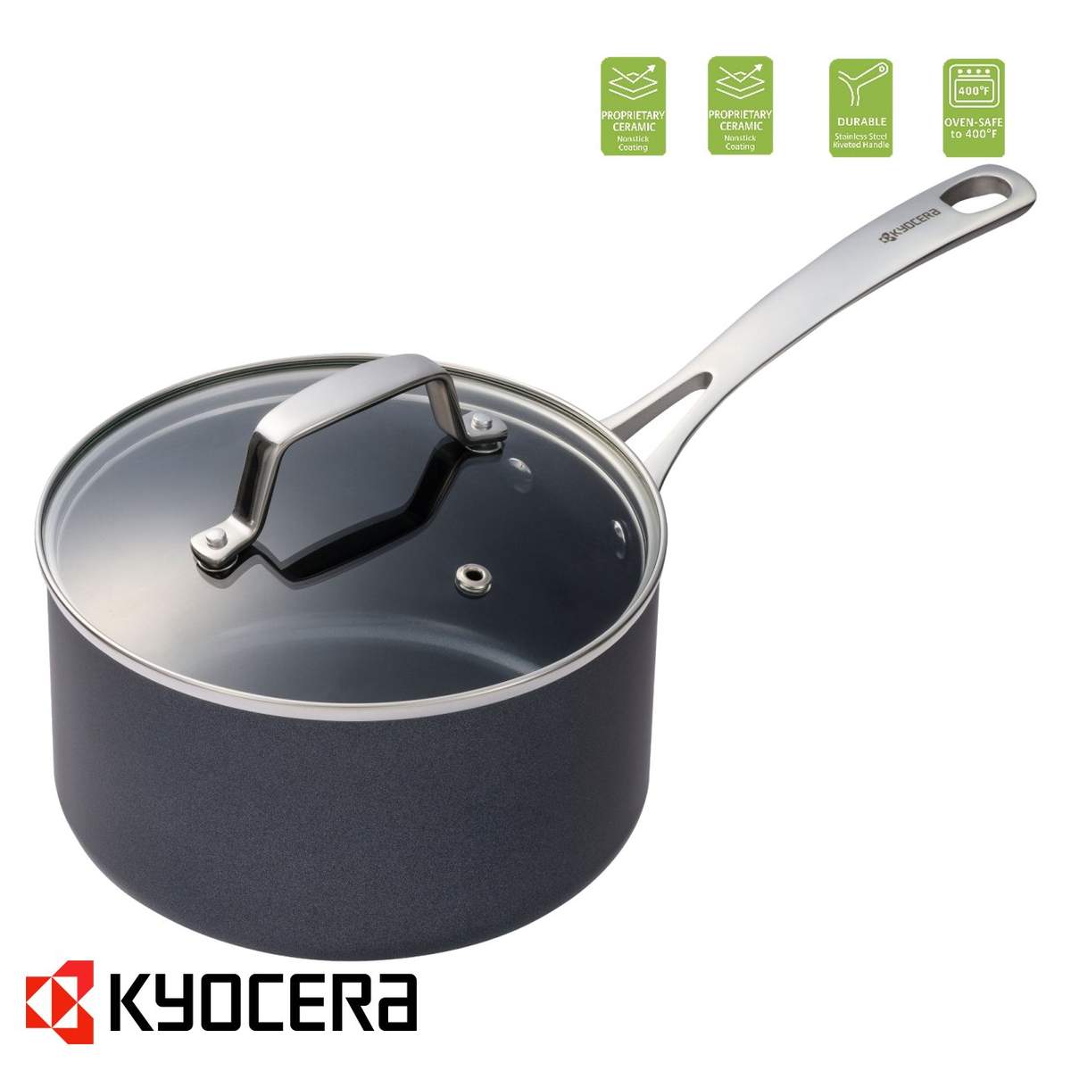 Casseruola Kyocera con rivestimento in ceramica con coperchio CSP0 - immagine 3