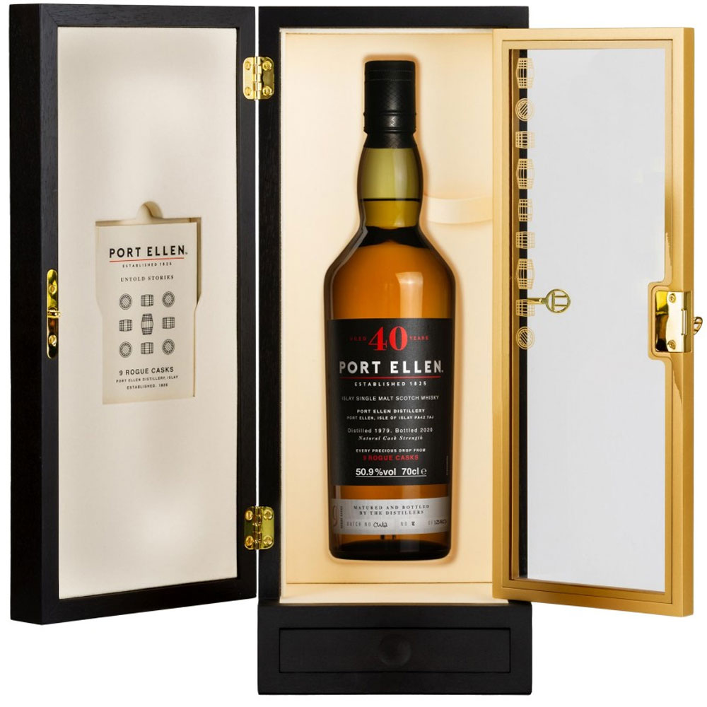 Whisky Port Ellen 40 Anni 9 Rogue Casks cl 70 Cassetta Legno - immagine 3