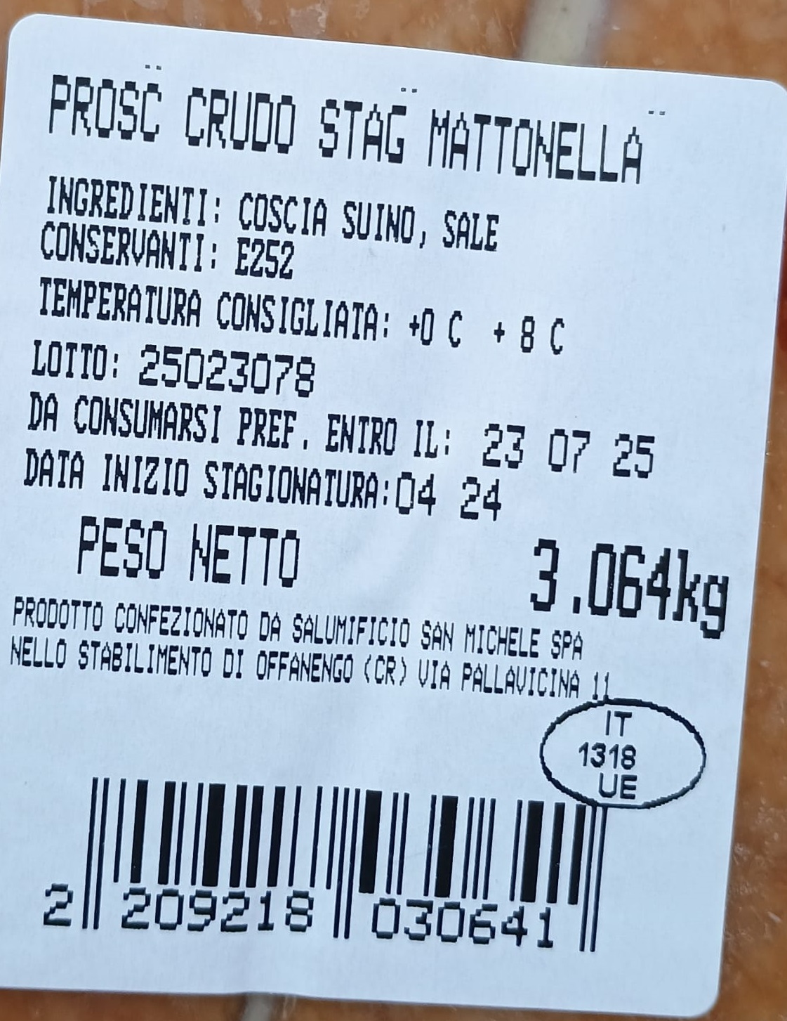Prosciutto crudo SAN MICHELE 2.5kg c.a. - immagine 3